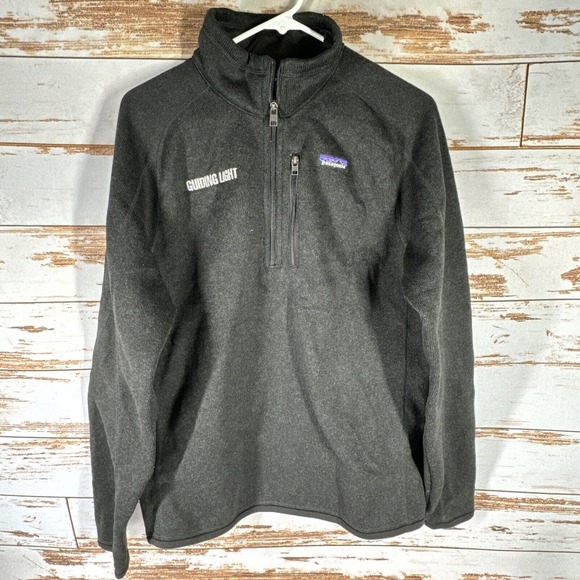 Patagonia Men's Better Sweater Size Medium M Quarter 1/4 Zip Fleece Black - Picture 1 of 4